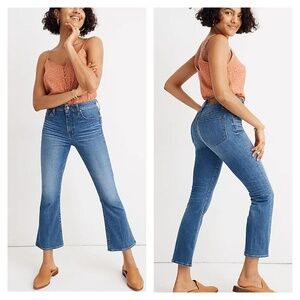 Madewell Cali Demi Boot Jeans 27 Cropped High Waist Flare Casual 70s Boho Blue